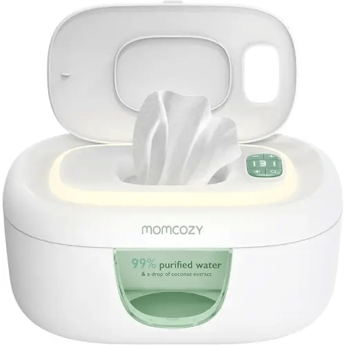 Momcozy Baby Wipe Warmer, Innovative Spring Design, Large Capacity Wipes Dispenser, Fast and Even Heating, 4 Modes of Temperature Heating Control, Diaper Wipe Warmer with Night Light
