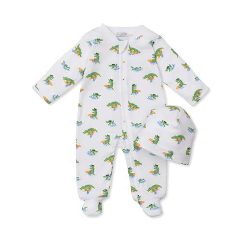 Crocodiles Zip Footie & Hat Set