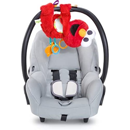 Bright Starts Sesame Street Elmo Travel Buddy Plush Take-Along Stroller or Carrier Toy, Ages 0-12 Months