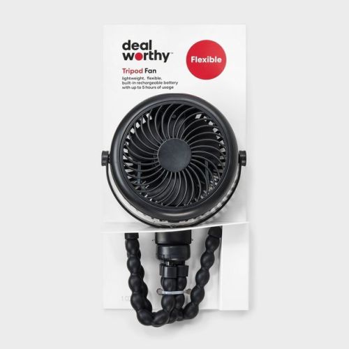 Flexible Stroller Fan Black - Dealworthy™