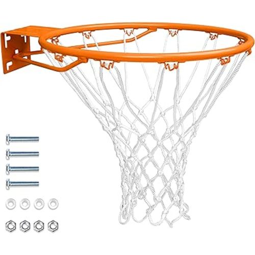 GoSports Regulation 18" Steel Basketball Rim - Choose from Fixed or Breakaway - Use for Replacement or Garage Mount