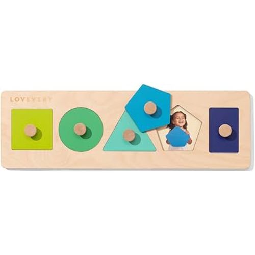Lovevery | Friends of All Shapes Puzzle | Montessori Toddler Toy, Ages 16 Months+