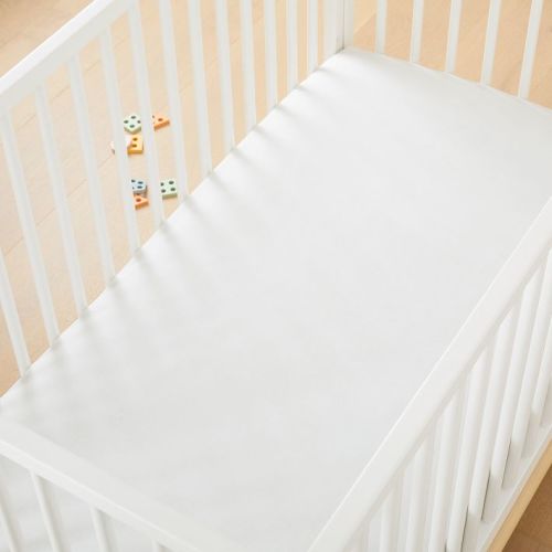 Organic Cotton Crib Fitted Sheet - Stone White