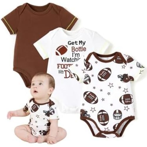 PATPAT Baby Bodysuits Rayon Super Durable - Short Sleeve for Boys and Girls - Newborn Infant Unisex Gift Clothes - 3 Pack