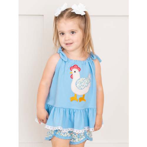 Country Chicken Floral Ruffle Outfit