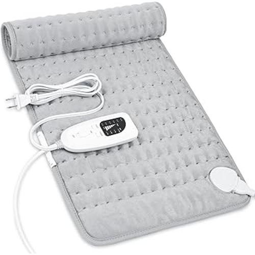 Heating Pad-Electric Heating Pads for Back,Neck,Abdomen,Moist Heated Pad for Shoulder,Knee,Hot Pad for Arms and Legs,Dry&Moist Heat & Auto Shut Off,Gifts for Women Men(Light Gray, 12''×24')