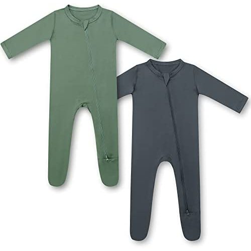 HAPIU Rayon from Bamboo Baby Footed Pajamas, 2 Way Zipper YKK, Footie for Baby Boy Girls, Newborn-24 Months