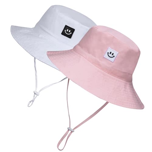 MaxNova Baby Sun Hat Smile Face UPF 50+ Toddler Bucket Hat for Boys Girls 0-7 Years