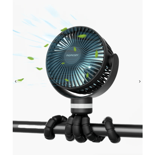 USB Rechargeable Handheld Cooling Fan for Travel in Black