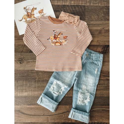 Full Swing Stripe Long Sleeve (Baby & Toddler) - Ginger