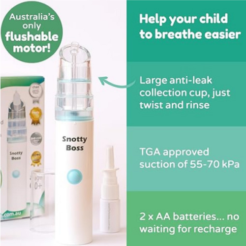 Snotty Boss Nasal Aspirator - The ultimate baby motorised washable snot sucker | Snotty Noses