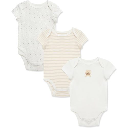 Little Me Clothes for Baby 3-Pack 100% Cotton Scratch Free Tag Bodysuits, Newborn to 9 Months