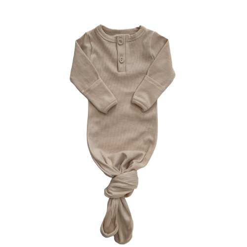 Oatmeal Ribbed Knot Gown