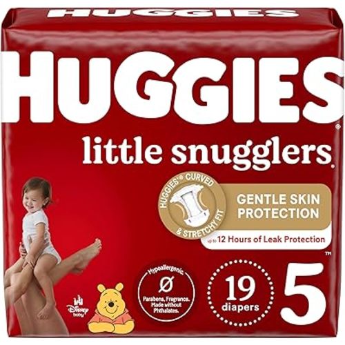 Huggies Little Snugglers Baby Diapers, Size 5 (27+ lbs), 19 Ct