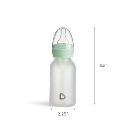 Munchkin Bond® Silicone Glass Bottle, 2-Pack - Mint / 4 Ounce