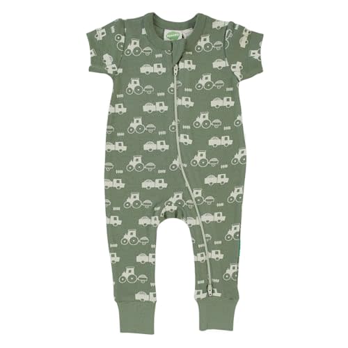 PARADE Organic Signature Print '2-Way' Zip Romper Short Sleeve