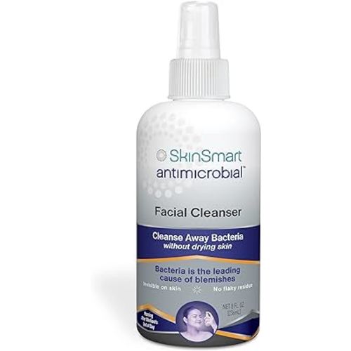 SkinSmart Antimicrobial Facial Cleanser for Breakouts & Blemishes; Hypochlorous Acid Formula Targets Bacteria to Reduce Skin Irritation and Flush Pores Clean, 8 oz Spray, All Ages & All Skin Types