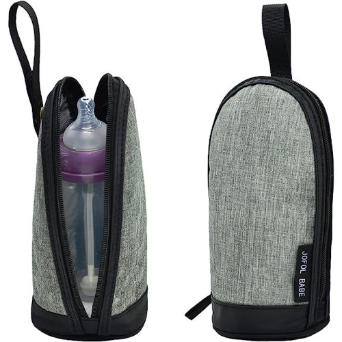 JOFOL BABE-Bottle Bag Breastmilk Cooler Bag Travel,Baby Bottle Cooler Bag Bottle Bag,Breastmilk Cooler Bag Insulated Bottle Bag,Insulated Baby Bottle Bag for Daycare (Gray, Standard)