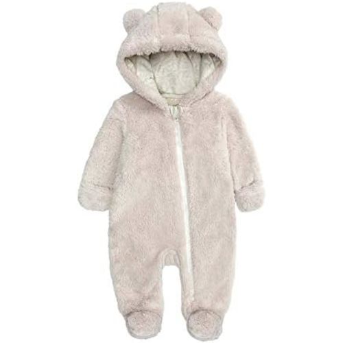 Newborn Baby Jumpsuit Hooded Fleece Rompers Long Sleeve Onesies Outwear Outfits