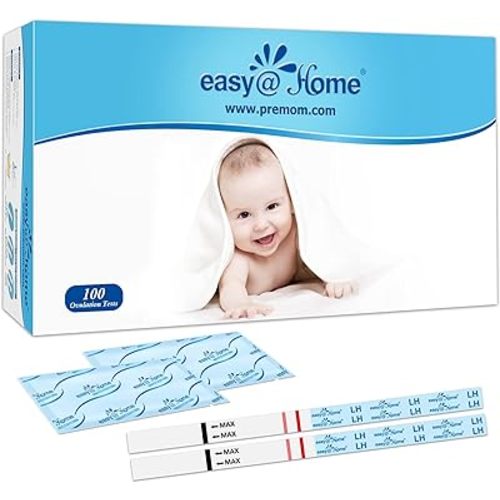Easy@Home Ovulation Test Strips (100-pack) Value Pack, Reliable Ovulation Preditor Kit and Fertility Test, 100 Tests