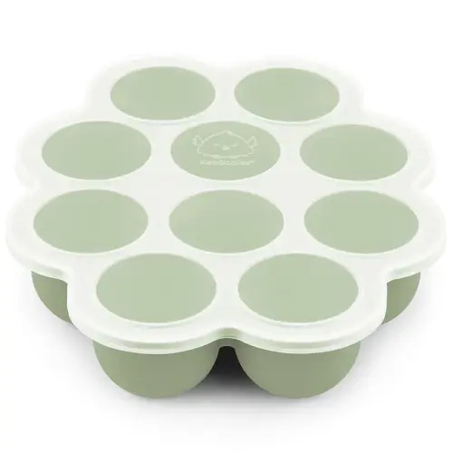 KeaBabies Silicone Food Freezer Trays with Lid, 2oz x 10 Pods Baby Food Storage Containers, Easy Puree Meal Prep, Breast Milk Silicone Freezer Molds, Dishwasher, Microwave Safe, BPA-Free (Sage)