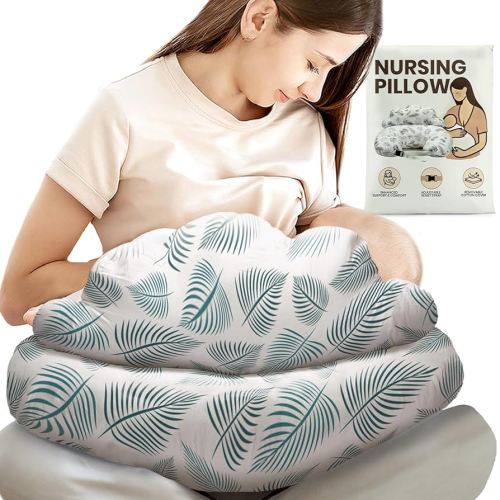 PILLANI Nursing Pillow for Breastfeeding, Breast Feeding Must Haves, Baby Pillow, Breast Feeding Pillow for Mom & Baby, Removable Cotton Cover, Adjustable Waist Strap, Breastfeeding Essentials Newborn