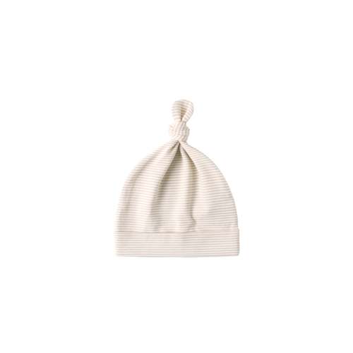 Bonnet noué jersey - Oat micro stripe