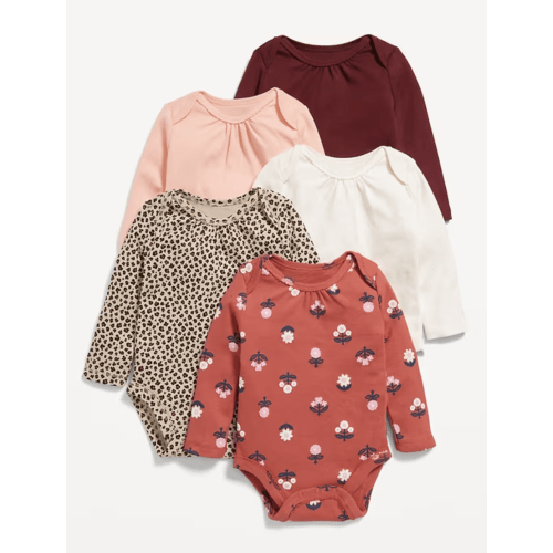 Long-Sleeve Bodysuit 5-Pack for Baby