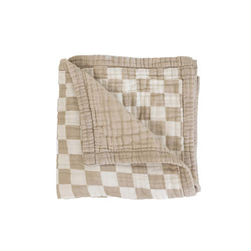 Tan Checker | Reversible Muslin Quilt