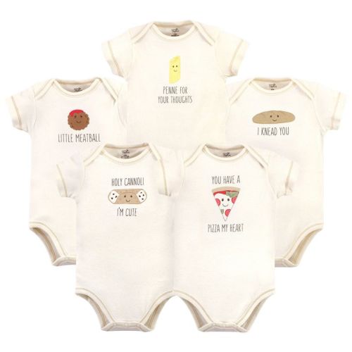 Touched By Nature Organic Cotton Bodysuits 5pk, Pizza, 0-3 Months
