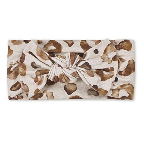 Gerber Baby Girls Buttery Soft Headband with Bow with Viscose Made from Eucalyptus, Leopard, One Size