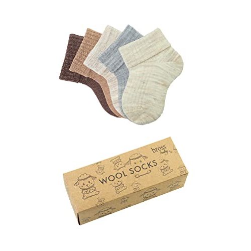 Newborn & Infant Unisex Wool Socks Pack of 5 - Baby Girls & Boys Socks