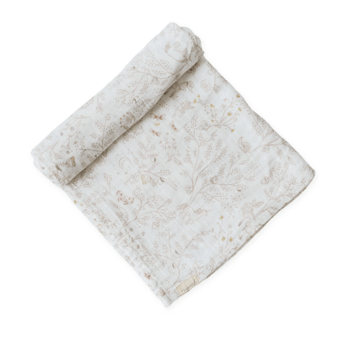 Organic Cotton Muslin Swaddle, Secret Garden