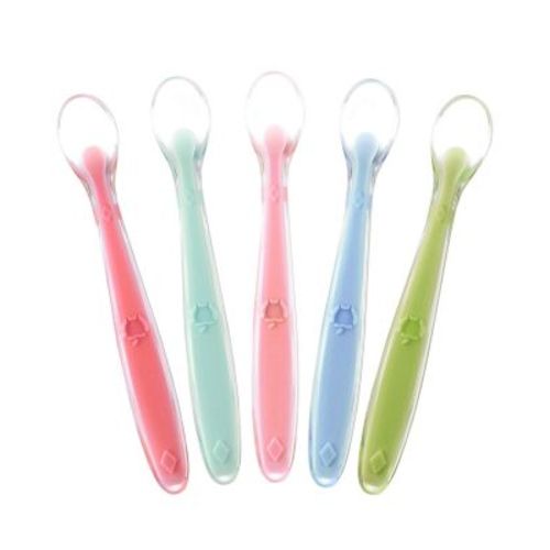 Baby Best Baby Spoons First Stage 4 Months, Soft Food Grade Silicone, Baby Spoon Self Feeding Spoons First Stage Spoons, Baby Utensils Training Spoon Gift Set 5 Pack