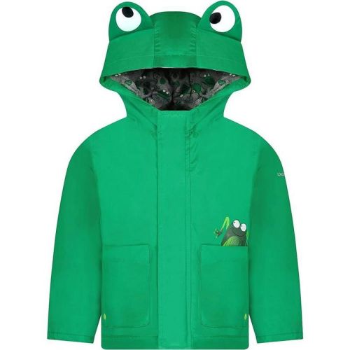 London Fog Baby Boys' Little Animal Jersey Lined Rainslicker Jacket, Green Frog, 3-6 Months