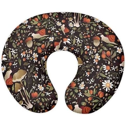 Jeiento Forest Mushroom Snail Nursing Pillow Covers Elastic Breastfeeding Pillow Slipcover U-Shaped Removable Covers for Breastfeeding&Bottle Feeding