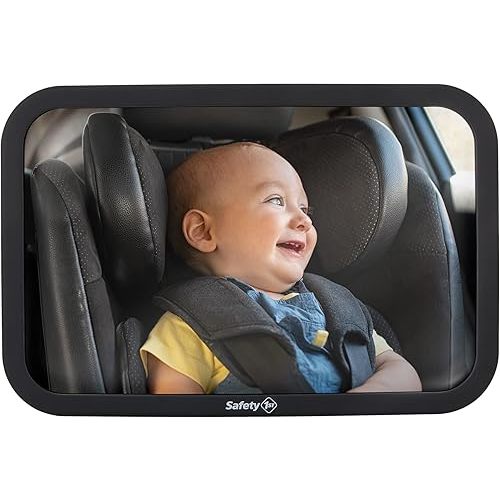 Baby Backseat Headrest Mirror for Rear Facing Infant Car Seat View, Universal Shatterproof Light & Wide Rearview Convex Glass, Black