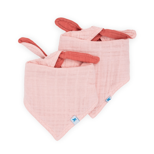 Cotton Muslin Reversible Bandana Bib 2 Pack - Rose Petal
– Little Unicorn USA