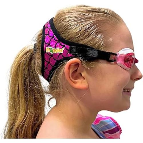 Frogglez Kids Swim Goggles with Pain-Free Strap | Ideal for Ages 3-10 | Leakproof, No Hair Pulling, UV Protection