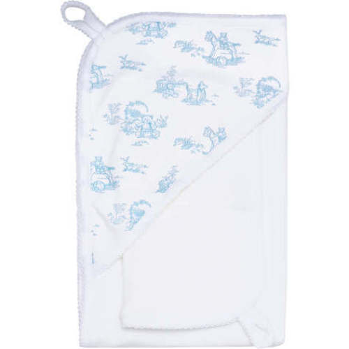 Toile Hooded Towel, Blue - Nellapima | Maisonette