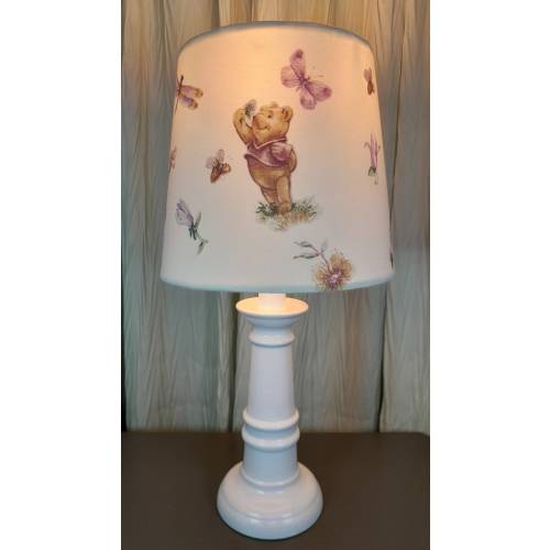 Vintage watercolor Winnie the Pooh Nursery accent lamp, Winnie the Pooh Piglet Eeyore Tigger Woodland Nursery lamp, baby boy girl lamp