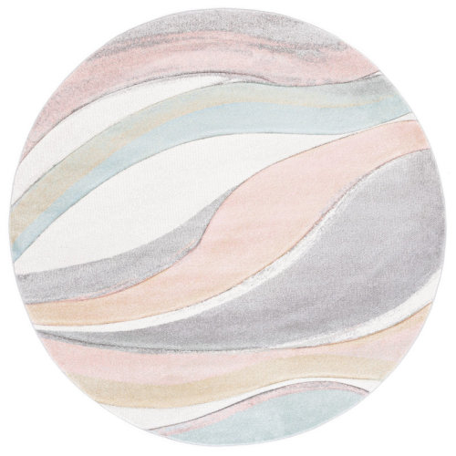Wade Logan® Dugway Abstract Gray/Pink/Cream Hues Area Rug & Reviews | Wayfair