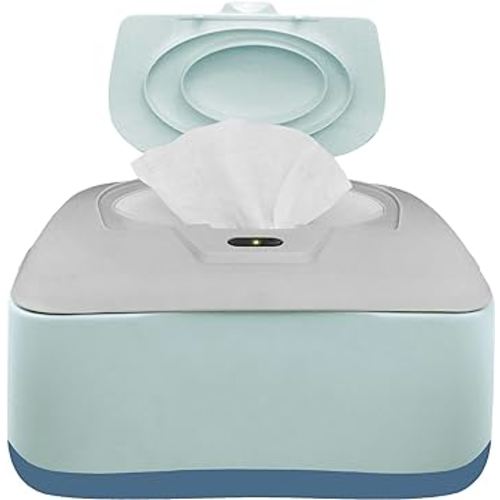 GOGO pure Baby Wet Wipe Warmer and Wet Wipe Dispenser, Holder and Case - with Easy Press On/Off Switch, Great Baby Gift (Blue/Grey) - Only At Amazon
