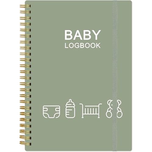 Baby's Daily Log Book - A5 Baby's Tracking for Newborns, 150 Easy to Fill Pages to Track and Monitor Your Newborn Baby Schedule, Green