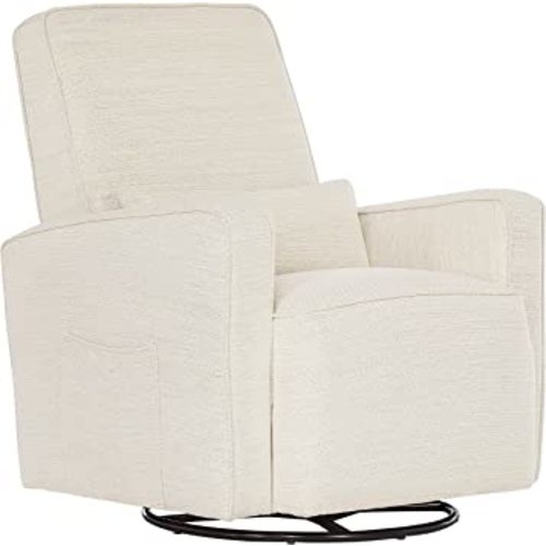 Evolur Holland Upholstered Plush Seating Glider Swivel, Glider Chair for Nursery in Thunder, Modern Nursery Glider, Tool-Free Assembly, Easy to Clean, Environmentally Conscious Glider