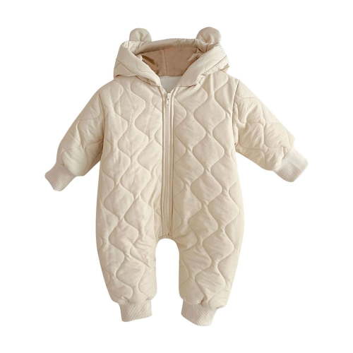 fatyb Newborn Winter Clothes Baby Zip up Snowsuit Warm Hooded Jumpsuit Comfy Outwear Coat for Boys Girls