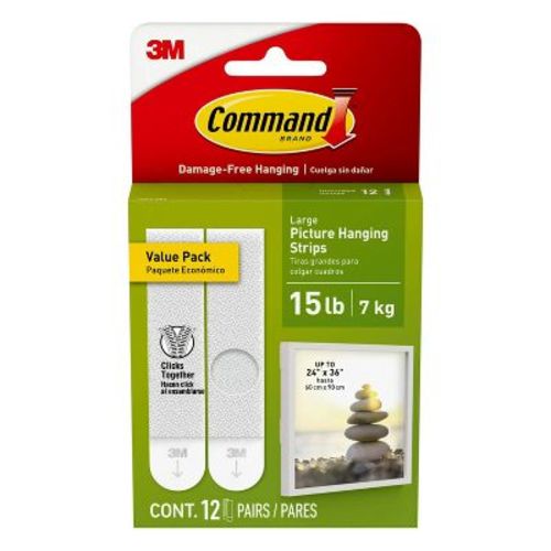 Command Damage-free Hanging Large Picture Hanging Strips 12 Pairs