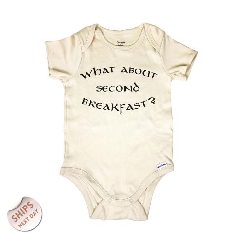 What About Second Breakfast Baby Bodysuit, Funny Baby Clothes, Natural Baby Romper, Cute Baby Sweater, Baby Shower Gift, 2000518