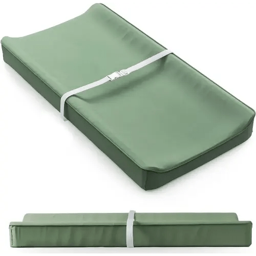 Soft Baby Diaper Changing Pad with Cotton Cover - Waterproof Changing Table Topper with Washable Cover and Safety Straps Fits All Standard Dressers - The Perfect Pad for Your Baby Girl or Boy