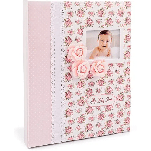 Baby Book Memory – Keepsake Album Baby Girl First 5 Year Events Pregnancy to Age 5 – Pink